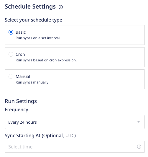 Basic sync schedule