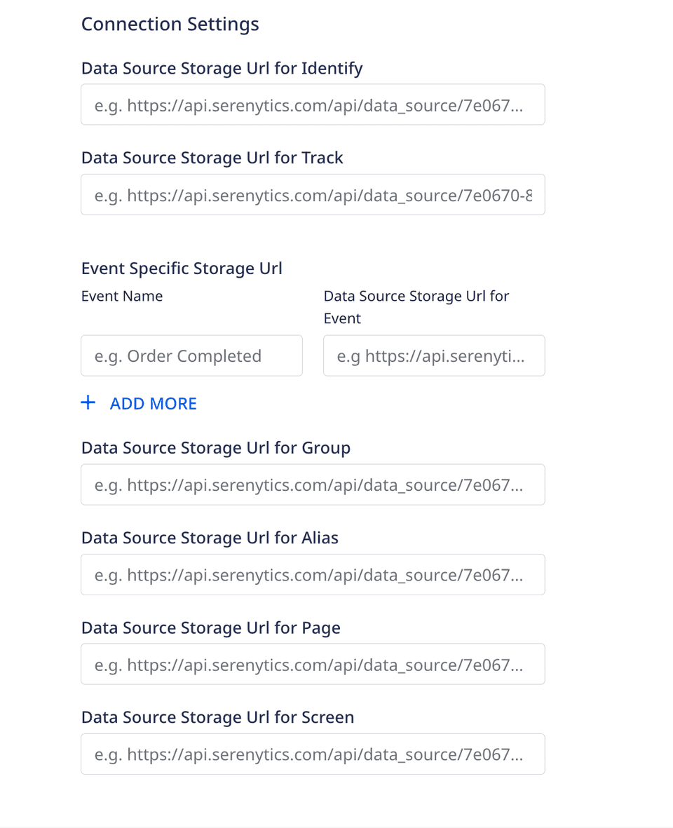 serenytics connection settings